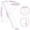 Valgomojo stalo kojos, 3 vnt., baltos, 90x(72-73) cm, plienas, X formos
