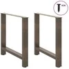 Valgomojo stalo kojos, 2 vnt., 80x(72-73) cm, natūralus plienas, plienas