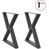 Valgomojo stalo kojos, 2 vnt., antracito spalvos, 70x(72-73,3) cm, plienas