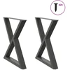 Valgomojo stalo kojos, 2 vnt., antracito spalvos, 70x(72-73,3) cm, plienas