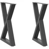 Valgomojo stalo kojos, 2 vnt., antracito spalvos, 50x(72-73,3) cm, plienas