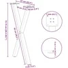 Valgomojo stalo kojos, 2 vnt., baltos, 57x(72-73) cm, plienas, X formos