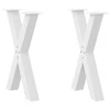 Valgomojo stalo kojos, 2 vnt., baltos, 60x(72-73) cm, plienas, X formos