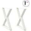 Valgomojo stalo kojos, 2 vnt., baltos, 70x(72-73,3) cm, plienas