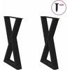 Valgomojo stalo kojos, 2 vnt., juodos, 50x(72-73,3) cm, plienas