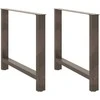 Valgomojo stalo kojos, 2 vnt., natūralaus plieno, 90x(72-73) cm, plienas