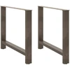 Valgomojo stalo kojos, 2 vnt., natūralaus plieno, 90x(72-73) cm, plienas