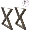 Valgomojo stalo kojos, 2 vnt., natūralus plienas, 90x(72-73,3) cm, plienas