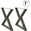 Valgomojo stalo kojos, 2 vnt., natūralus plienas, 90x(72-73,3) cm, plienas