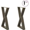Valgomojo stalo kojos, 2 vnt., natūralus plienas, 60x(72-73,3) cm, plienas