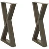 Valgomojo stalo kojos, 2 vnt., natūralus plienas, 60x(72-73,3) cm, plienas
