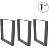 Valgomojo stalo kojos, 3 vnt., antracito spalvos, 80x(72-73,3) cm, plienas, V formos