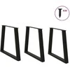 Valgomojo stalo kojos, 3 vnt., juodos, 70x(72-73,3) cm, plienas, V formos