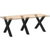 Valgomojo stalo kojos, 3 vnt., juodos, 90x(72-73) cm, plienas, X formos
