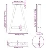 Valgomojo stalo kojos, A formos, 2 vnt., 50x(72-73) cm, plienas