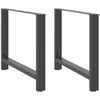 Valgomojo stalo kojos, antracito spalvos, 2 vnt., 100x(72-73) cm, plienas