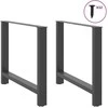 Valgomojo stalo kojos, antracito spalvos, 2 vnt., 100x(72-73) cm, plienas