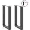 Valgomojo stalo kojos, U formos, 2 vnt., antracito spalvos, 50x(72-73) cm, plienas