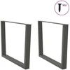 Valgomojo stalo kojos, V formos, 2 vnt., antracito spalvos, 100x(72-73,3) cm, plienas