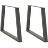Valgomojo stalo kojos, V formos, 2 vnt., antracito spalvos, 90x(72-73,3) cm, plienas
