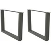 Kavos staliuko kojelės, V formos, 2 vnt., antracito spalvos, 70x(42-43,3) cm, plienas