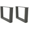 Kavos staliuko kojelės, V formos, 2 vnt., antracito spalvos, 50x(30-31,3) cm, plienas