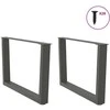 Kavos staliuko kojelės, V formos, 2 vnt., antracito spalvos, 70x(42-43,3) cm, plienas