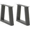 Kavos staliuko kojelės, V formos, 2 vnt., antracito spalvos, 30x(30-31,3) cm, plienas