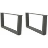 Kavos staliuko kojelės, V formos, 2 vnt., antracito spalvos, 70x(30-31,3) cm, plienas