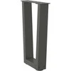 Kavos staliuko kojelės, V formos, 2 vnt., antracito spalvos, 28x(42-43,3) cm, plienas