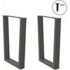 Valgomojo stalo kojos, V formos, 2 vnt., antracito spalvos, 60x(72-73,3) cm, plienas
