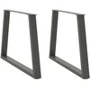 Valgomojo stalo kojos, V formos, 2 vnt., antracito spalvos, 100x(72-73,3) cm, plienas