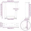Kavos staliuko kojelės, V formos, 2 vnt., antracito spalvos, 40x(30-31,3) cm, plienas