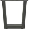 Kavos staliuko kojelės, V formos, 2 vnt., antracito spalvos, 40x(30-31,3) cm, plienas