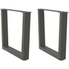 Kavos staliuko kojelės, V formos, 2 vnt., antracito spalvos, 50x(42-43,3) cm, plienas