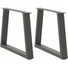 Kavos staliuko kojelės, V formos, 2 vnt., antracito spalvos, 70x(42-43,3) cm, plienas