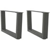 Kavos staliuko kojelės, V formos, 2 vnt., antracito spalvos, 60x(30-31,3) cm, plienas