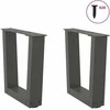 Kavos staliuko kojelės, V formos, 2 vnt., antracito spalvos, 40x(30-31,3) cm, plienas