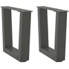 Kavos staliuko kojelės, V formos, 2 vnt., antracito spalvos, 40x(30-31,3) cm, plienas