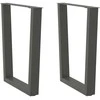 Valgomojo stalo kojos, V formos, 2 vnt., antracito spalvos, 60x(72-73,3) cm, plienas