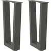 Kavos staliuko kojelės, V formos, 2 vnt., antracito spalvos, 28x(42-43,3) cm, plienas