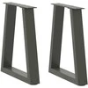 Kavos staliuko kojelės, V formos, 2 vnt., antracito spalvos, 28x(42-43,3) cm, plienas
