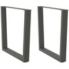 Valgomojo stalo kojos, V formos, 2 vnt., antracito spalvos, 80x(72-73,3) cm, plienas