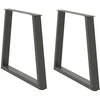 Valgomojo stalo kojos, V formos, 2 vnt., antracito spalvos, 70x(72-73,3) cm, plienas