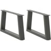 Kavos staliuko kojelės, V formos, 2 vnt., antracito spalvos, 70x(30-31,3) cm, plienas