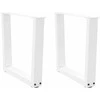 Kavos staliuko kojelės, V formos, 2 vnt., baltos, 60x(42-43,3) cm, plienas