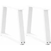 Kavos staliuko kojelės, V formos, 2 vnt., baltos, 60x(42-43,3) cm, plienas