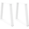 Valgomojo stalo kojelės, 2 vnt., baltos, 80x(72-73,3) cm, plienas, V formos