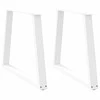 Valgomojo stalo kojelės, 2 vnt., baltos, 70x(72-73,3) cm, plienas, V formos