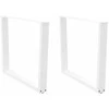 Valgomojo stalo kojelės, V formos, 2 vnt., baltos, 100x(72-73,3) cm, plienas